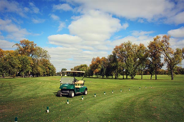 A late-fall view across the Lincoln Golf Course fairway